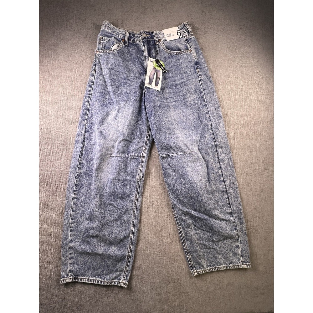 SONG Mid Rise Barrel Jeans Women's 29x28 Wide Leg Relaxed Grunge Boho Hipster